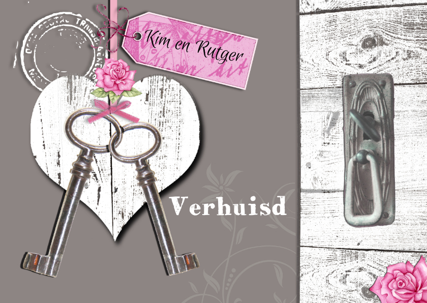 verhuisd met hart en sleutels - Verhuiskaarten Verhuiskaarten - verhuisd met hart en sleutels