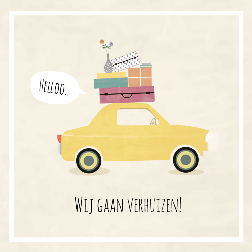 Verhuiskaart auto vintage - SV - Verhuiskaarten Verhuiskaarten - Verhuiskaart auto vintage - SV