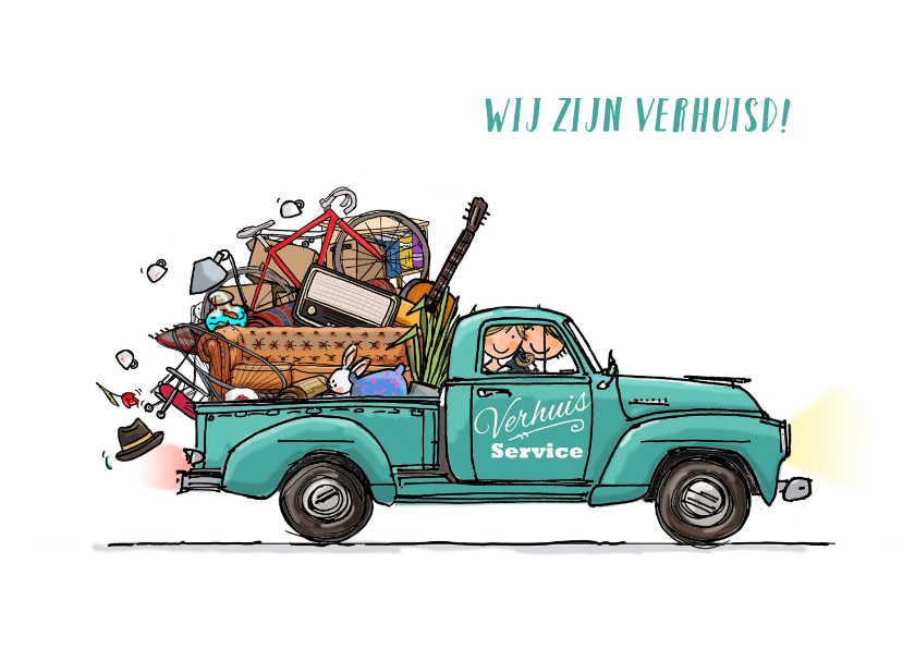 Verhuiskaarten - Verhuiskaart Buck wagen av