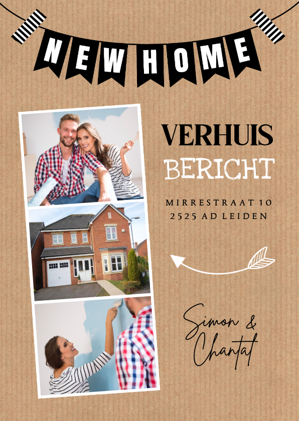 Verhuiskaarten - Verhuiskaart fotocollage slinger kraftlook