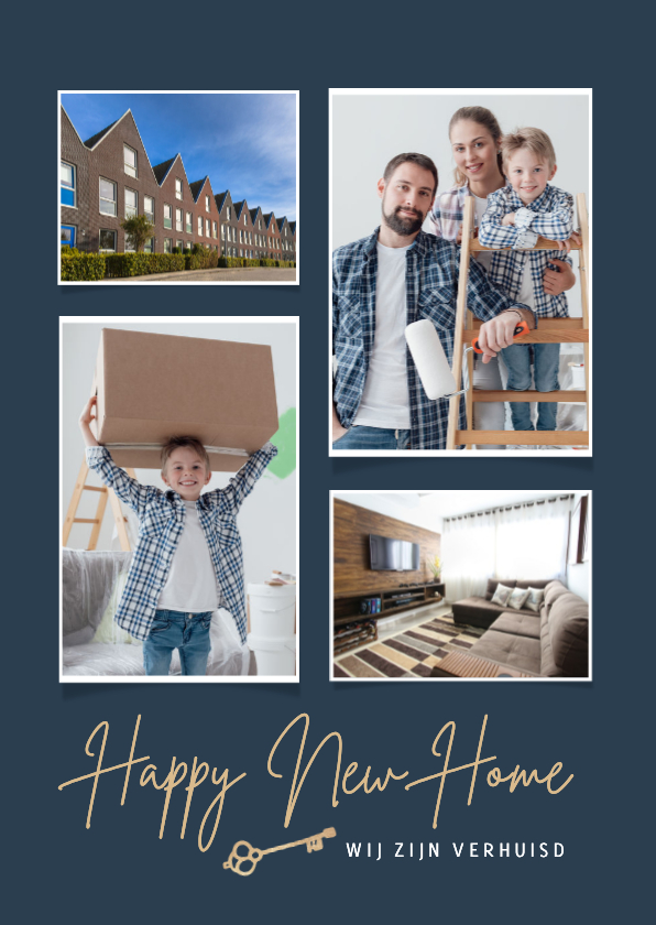 Verhuiskaart fotokaart happy new home sleutel - Verhuiskaarten Verhuiskaarten - Verhuiskaart fotokaart happy new home sleutel