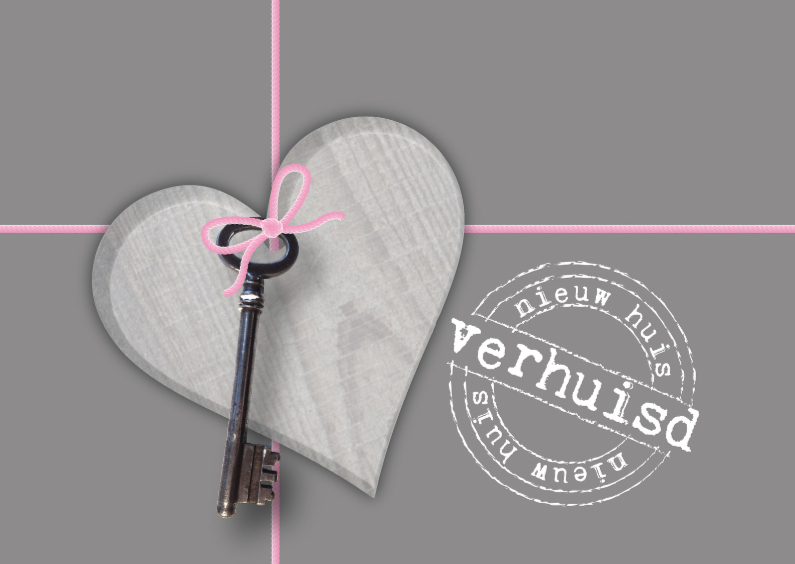 Verhuiskaart Hart & Sleutel - Verhuiskaarten Verhuiskaarten - Verhuiskaart Hart & Sleutel