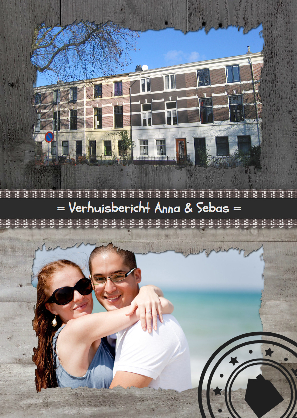 Verhuiskaart Hout Eigen foto's - Verhuiskaarten Verhuiskaarten - Verhuiskaart Hout Eigen foto's