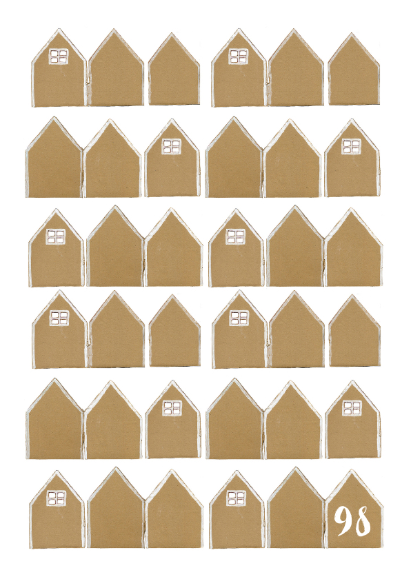 Verhuiskaart huisjes karton - Verhuiskaarten Verhuiskaarten - Verhuiskaart huisjes karton