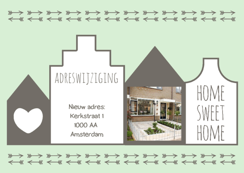Verhuiskaart Huisjes - WW - Verhuiskaarten Verhuiskaarten - Verhuiskaart Huisjes - WW