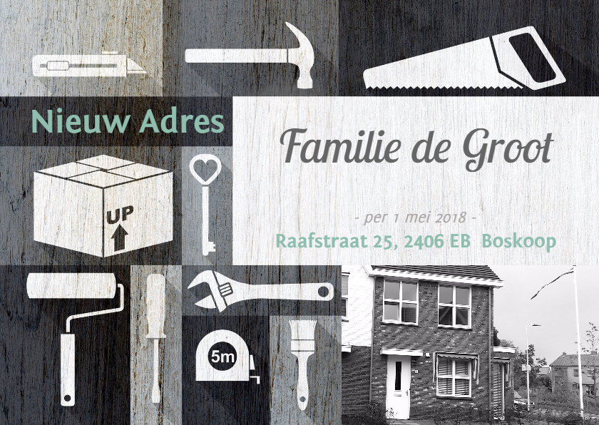 Verhuiskaart illustraties zwart wit foto - Verhuiskaarten Verhuiskaarten - Verhuiskaart illustraties zwart wit foto
