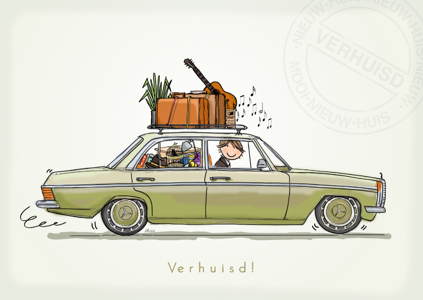 Verhuiskaart klassieke auto - Verhuiskaarten Verhuiskaarten - Verhuiskaart klassieke auto