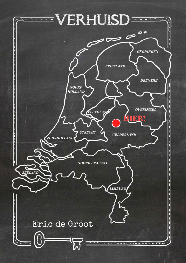 Verhuiskaart krijtbord landkaart - Verhuiskaarten Verhuiskaarten - Verhuiskaart krijtbord landkaart