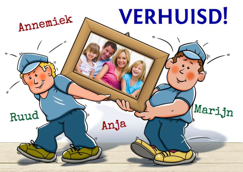 Verhuiskaarten - verhuiskaart met foto en verhuizers