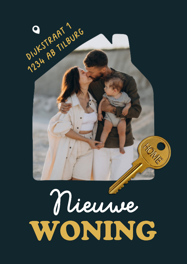 Verhuiskaart nieuwe woning sleutel home foto huis - Verhuiskaarten Verhuiskaarten - Verhuiskaart nieuwe woning sleutel home foto huis