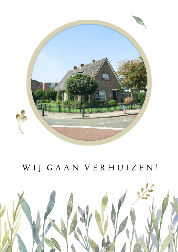 Verhuiskaarten - Verhuiskaart pastel takjes met foto