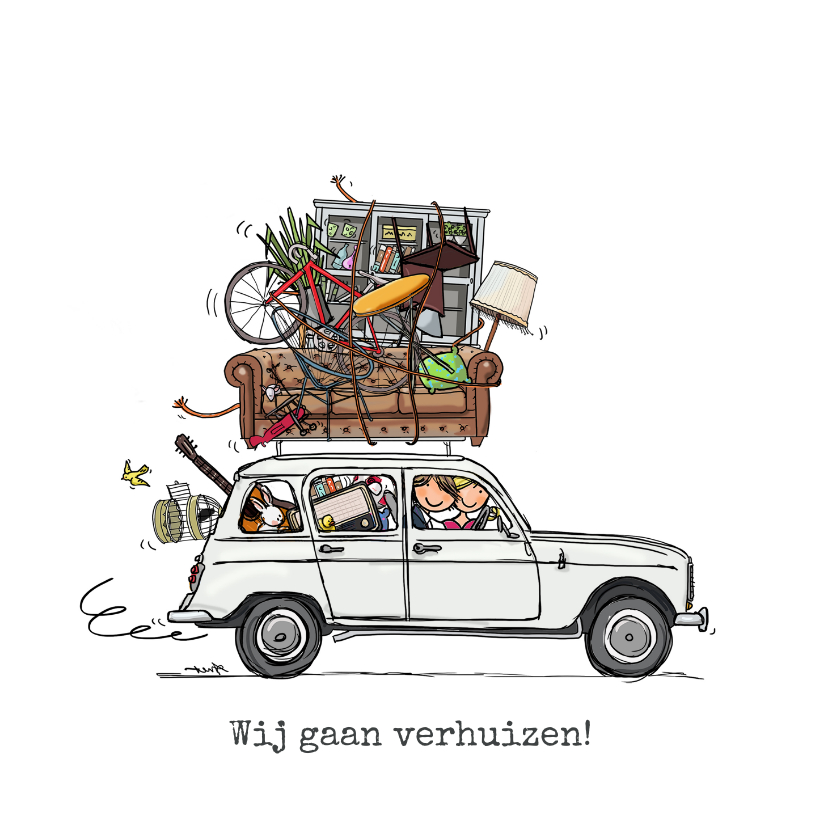 Verhuiskaart Renauld 4 wit - Verhuiskaarten Verhuiskaarten - Verhuiskaart Renauld 4 wit