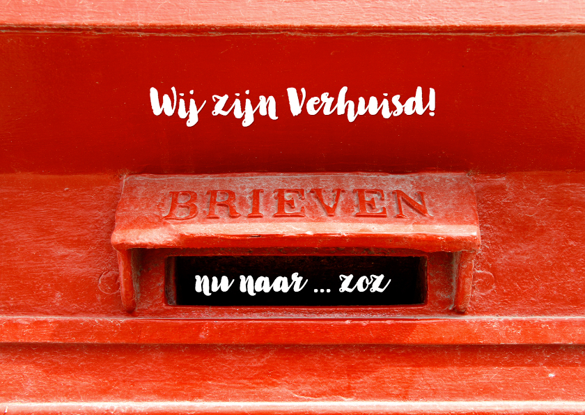 Verhuiskaart Retro Rode Brievenbus - Verhuiskaarten Verhuiskaarten - Verhuiskaart Retro Rode Brievenbus