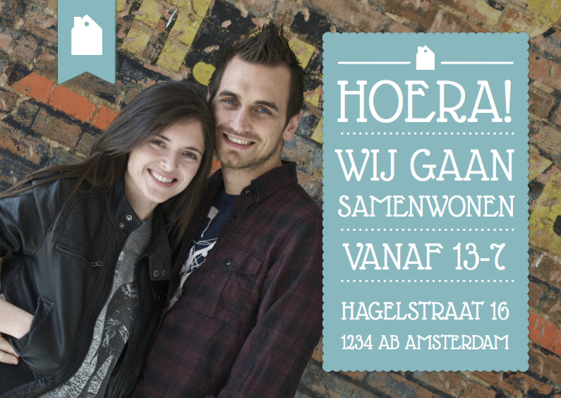 Verhuiskaart samenwonen letters - Verhuiskaarten Verhuiskaarten - Verhuiskaart samenwonen letters