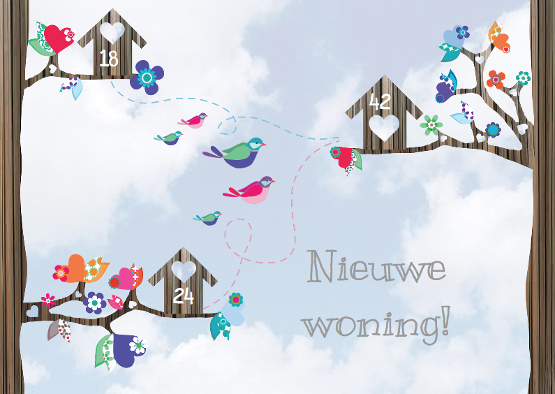 Verhuiskaart samenwonen lucht - Verhuiskaarten Verhuiskaarten - Verhuiskaart samenwonen lucht
