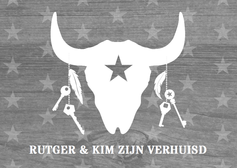 Verhuiskaart skull & stars - Verhuiskaarten Verhuiskaarten - Verhuiskaart skull & stars