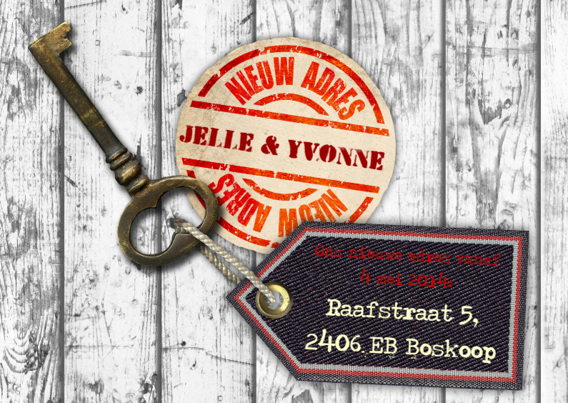 verhuiskaart sleutel label eigen tekst - Verhuiskaarten Verhuiskaarten - verhuiskaart sleutel label eigen tekst