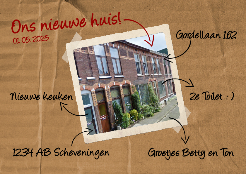 Verhuiskaart stift - BK - Verhuiskaarten Verhuiskaarten - Verhuiskaart stift - BK