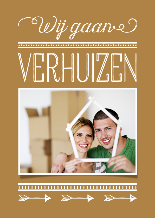 Verhuiskaart variabele kleur 2 foto's - Verhuiskaarten Verhuiskaarten - Verhuiskaart variabele kleur 2 foto's