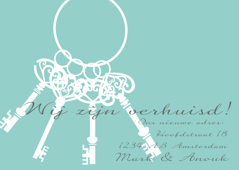 Verhuiskaart Vintage Keys - Verhuiskaarten Verhuiskaarten - Verhuiskaart Vintage Keys