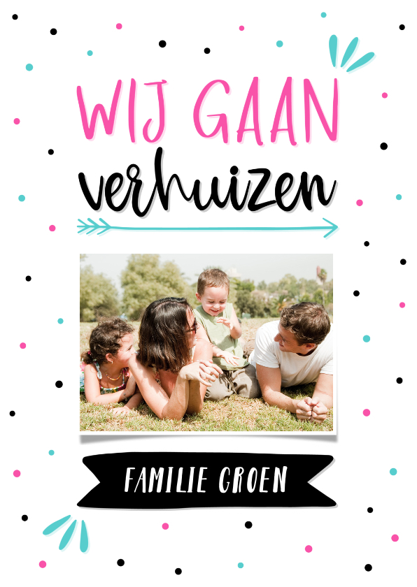 Verhuiskaart Wij gaan verhuizen met eigen foto en namen - Verhuiskaarten Verhuiskaarten - Verhuiskaart Wij gaan verhuizen met eigen foto en namen