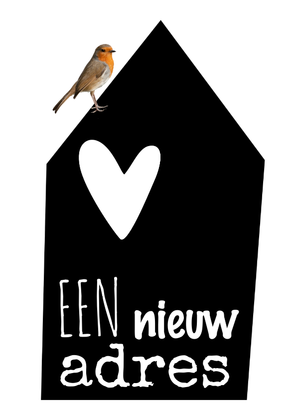 Verhuiskaart zwart-wit - LO - Verhuiskaarten Verhuiskaarten - Verhuiskaart zwart-wit - LO