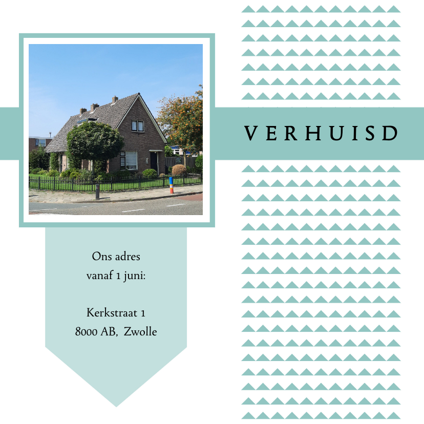 Verhuiskaartje Blauw - WW - Verhuiskaarten Verhuiskaarten - Verhuiskaartje Blauw - WW