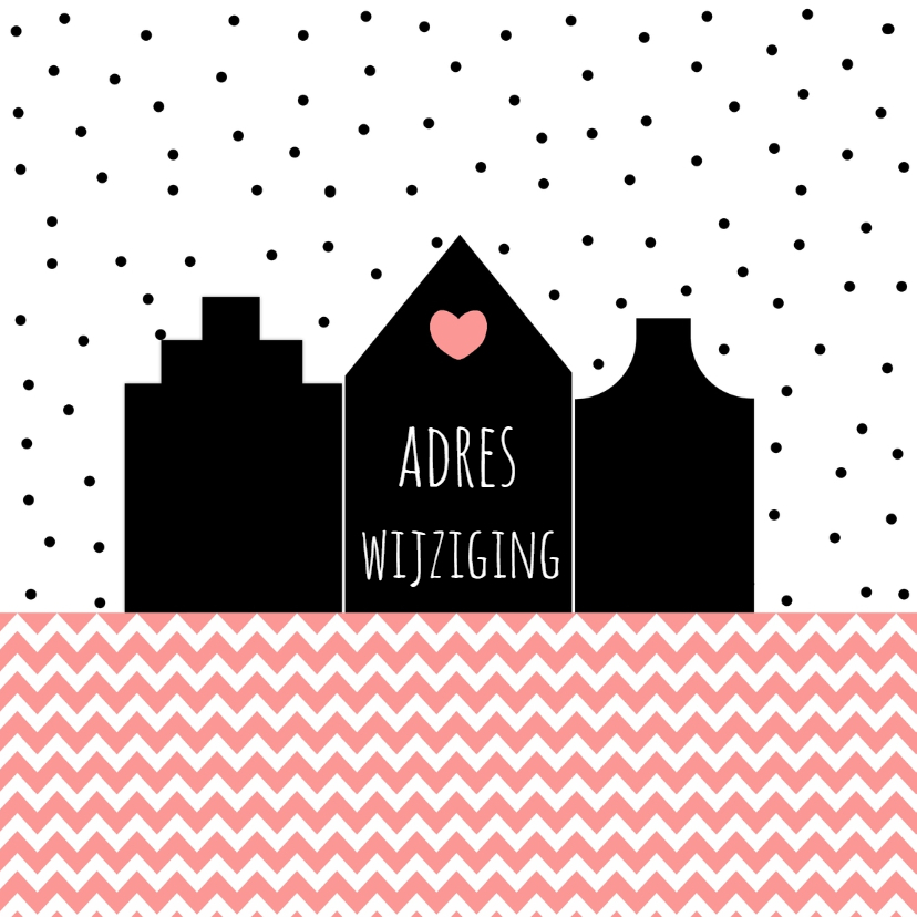 Verhuiskaartje Huisjes - WW - Verhuiskaarten Verhuiskaarten - Verhuiskaartje Huisjes - WW