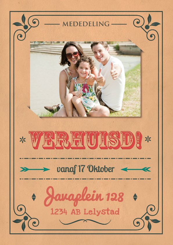 Vintage poster verhuisd 1LS3 - Verhuiskaarten Verhuiskaarten - Vintage poster verhuisd 1LS3