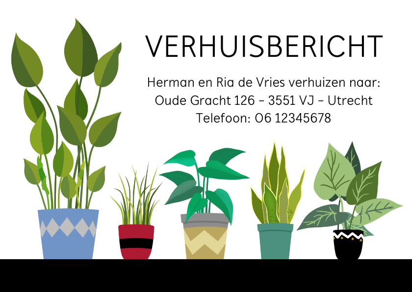 Verhuiskaarten - Vlotte verhuiskaart met verschillende planten