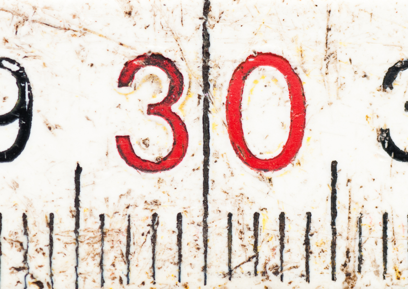 Verjaardagskaarten - 30 op oude witte duimstok