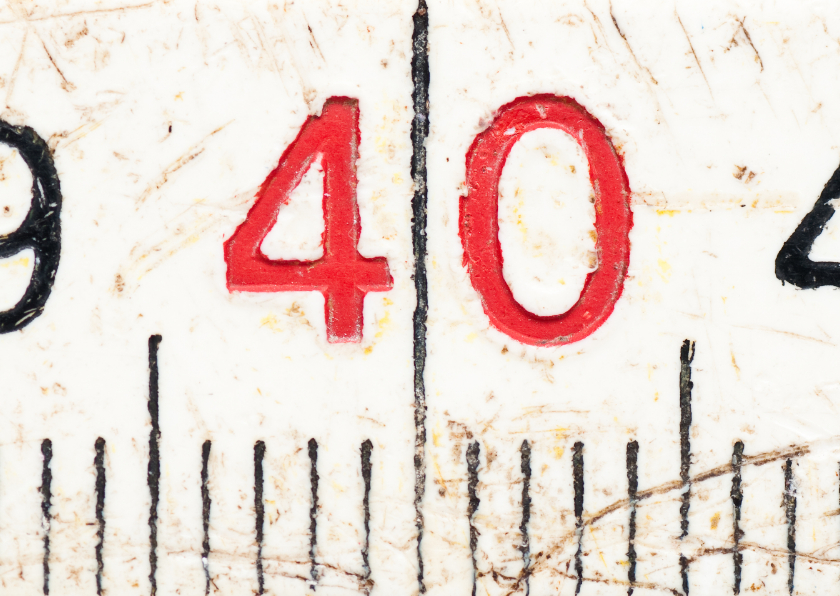 Verjaardagskaarten - 40 op oude witte duimstok
