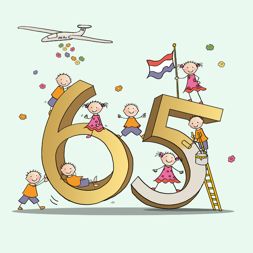 Verjaardagskaarten - 65 jaar Anet Illustraties