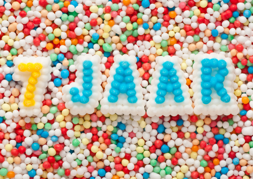 Verjaardagskaarten - 7 jaar van suikerletters