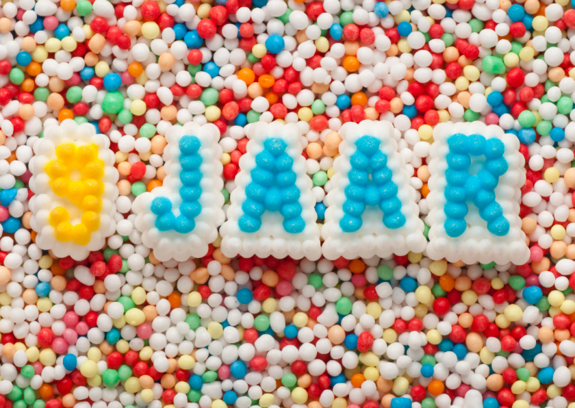 Verjaardagskaarten - 9 jaar van suikerletters