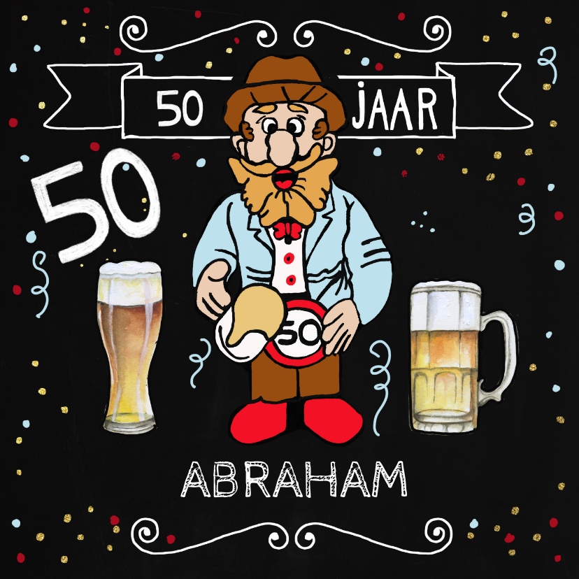 Verjaardagskaarten - Abrahampop biertje