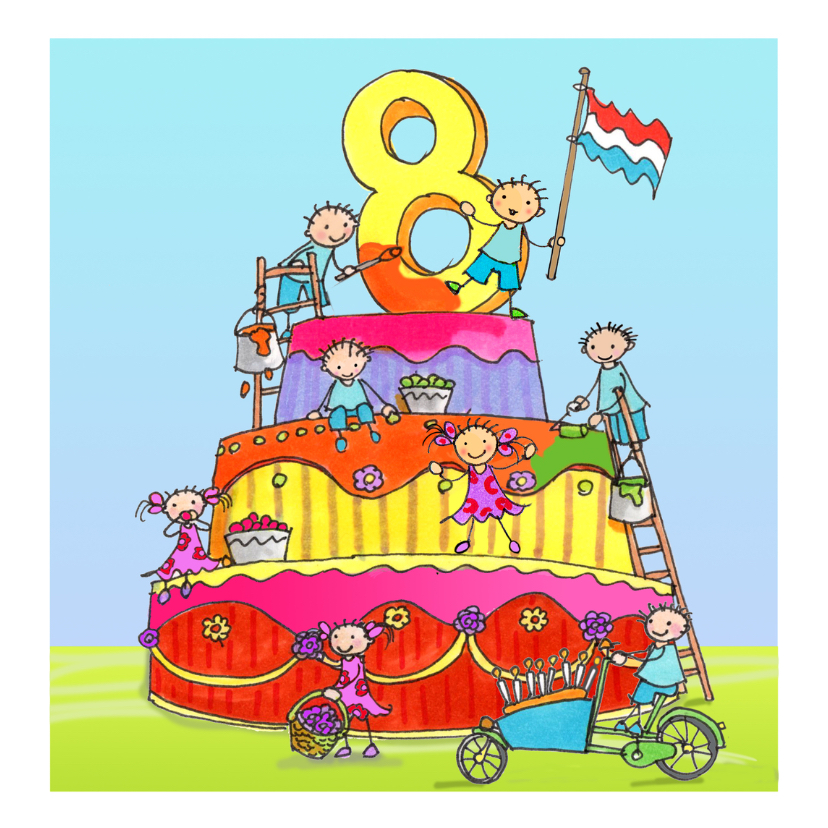 acht jaar anet illustraties - Verjaardagskaarten Verjaardagskaarten - acht jaar anet illustraties