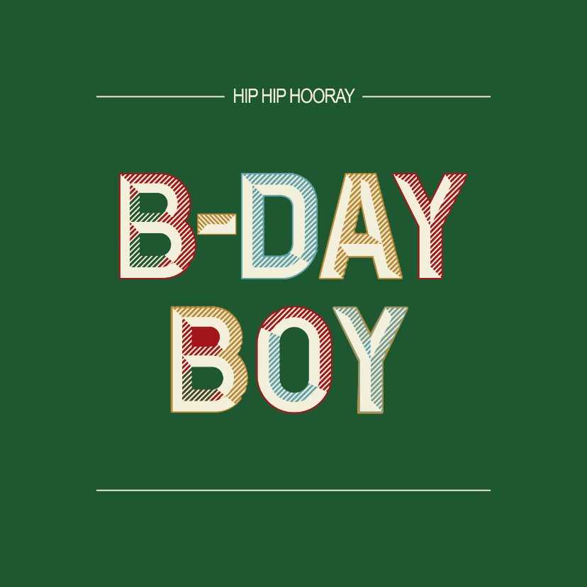 Verjaardagskaarten - B-day Boy - retro - verjaardagskaart