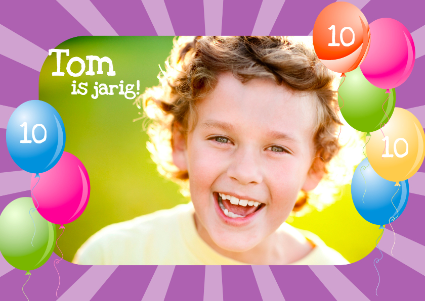 Verjaardagskaarten - Ballonkader met eigen foto