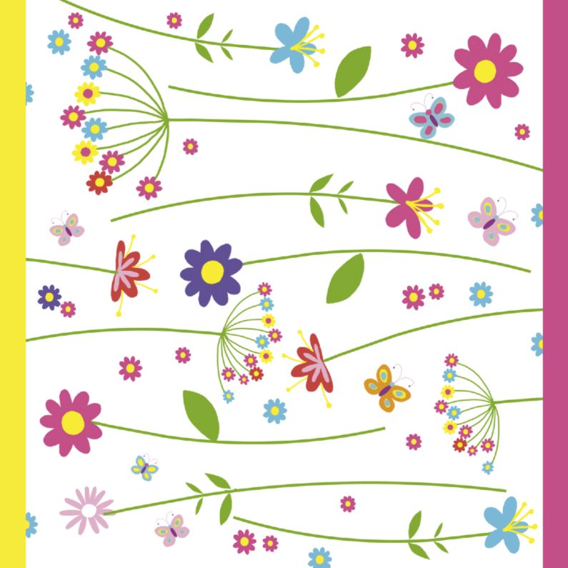 bloemenkaart in felle kleuren - Verjaardagskaarten Verjaardagskaarten - bloemenkaart in felle kleuren