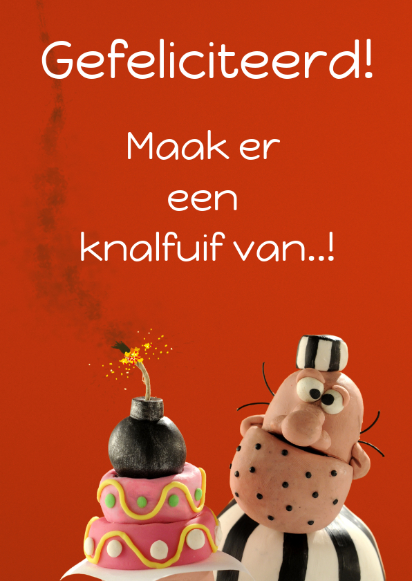 Boef Brom met verjaardagstaart - Verjaardagskaarten Verjaardagskaarten - Boef Brom met verjaardagstaart