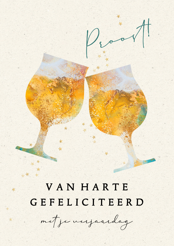 Feestelijke verjaardagskaart proost bier man - Verjaardagskaarten Verjaardagskaarten - Feestelijke verjaardagskaart proost bier man