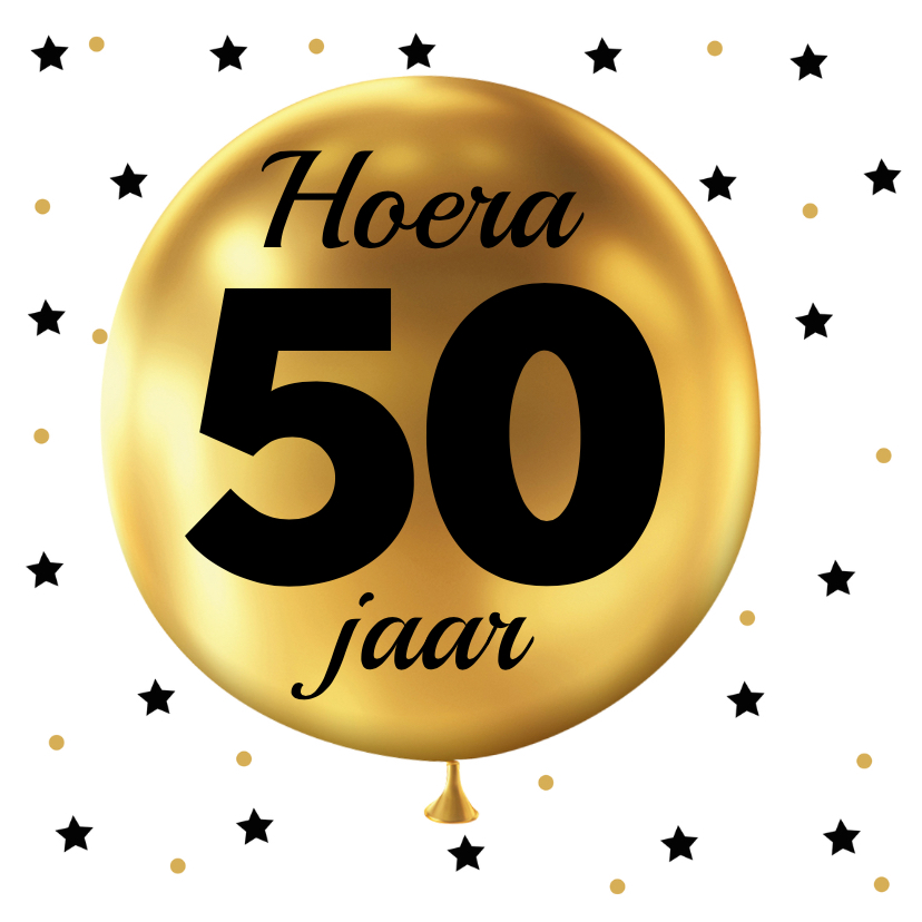 Hedendaags Felicitatie 50 jaar Ballon goud | Kaartje2go SE-56