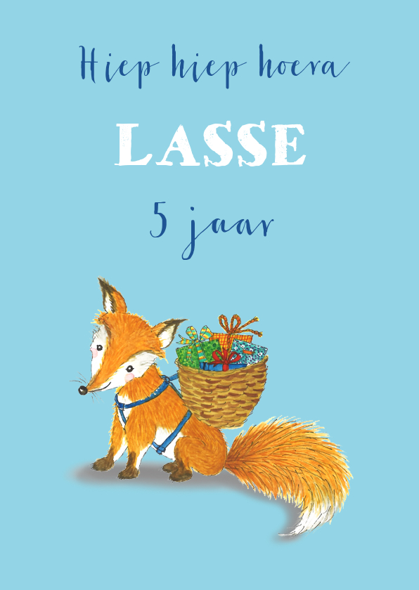 Felicitatie vosje en cadeaus - Verjaardagskaarten Verjaardagskaarten - Felicitatie vosje en cadeaus