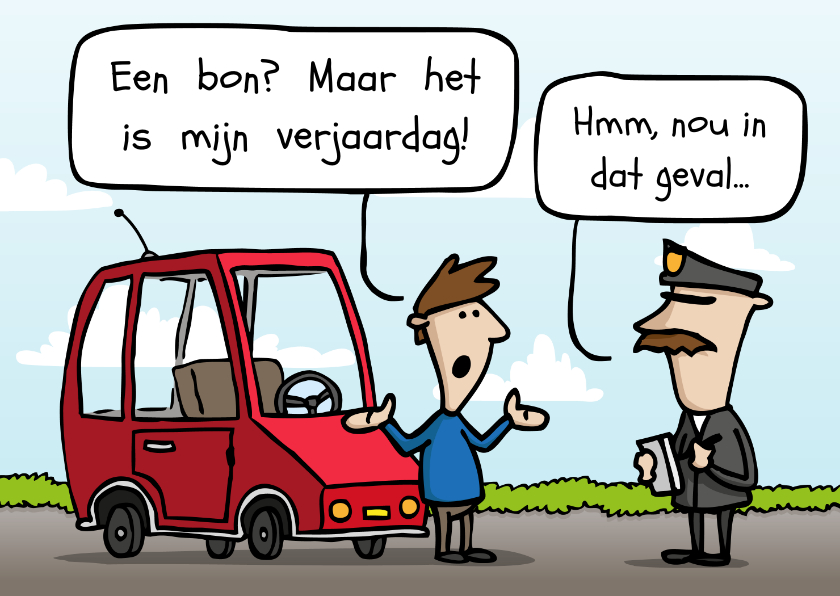 Felicitatiekaart cadeaubon bekeuring - Verjaardagskaarten Verjaardagskaarten - Felicitatiekaart cadeaubon bekeuring