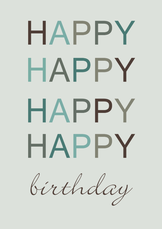 Felicitatiekaart happy happy - Verjaardagskaarten Verjaardagskaarten - Felicitatiekaart happy happy