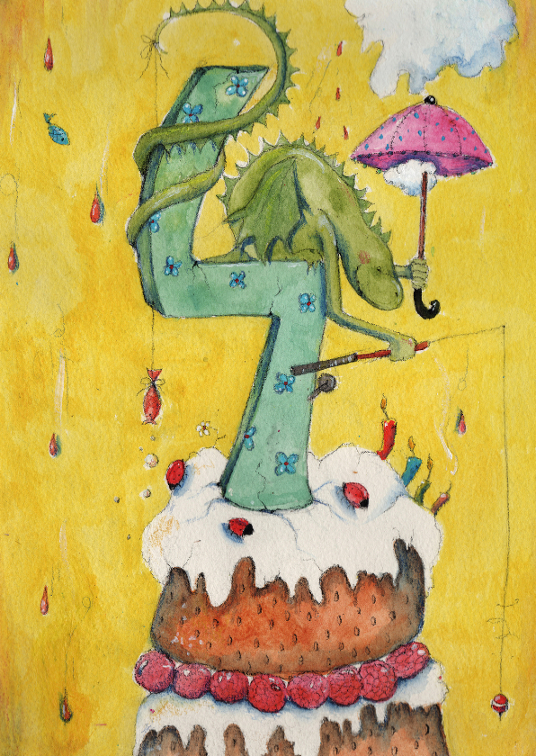 Felicitatiekaart Hoera 4 jaar! - Verjaardagskaarten Verjaardagskaarten - Felicitatiekaart Hoera 4 jaar!
