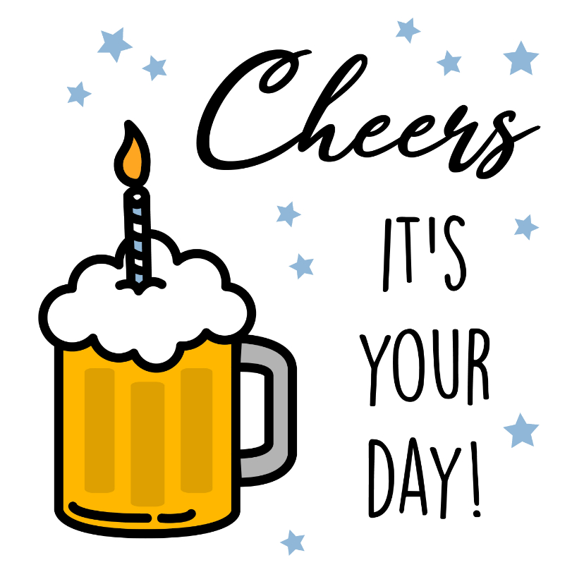 Verjaardagskaarten - Felicitatiekaart met bier