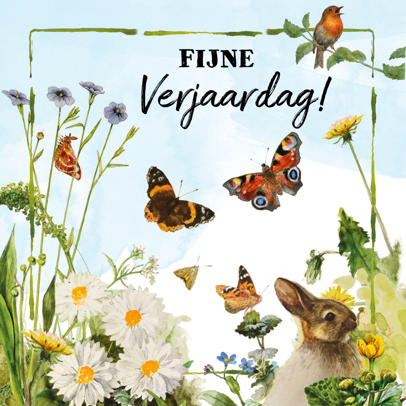 Verjaardagskaarten - Fladderende vlinder verjaardagskaart