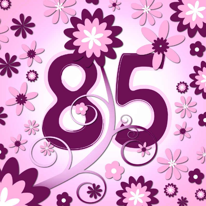 flowerpower 3 - 85 jaar - Verjaardagskaarten Verjaardagskaarten - flowerpower 3 - 85 jaar